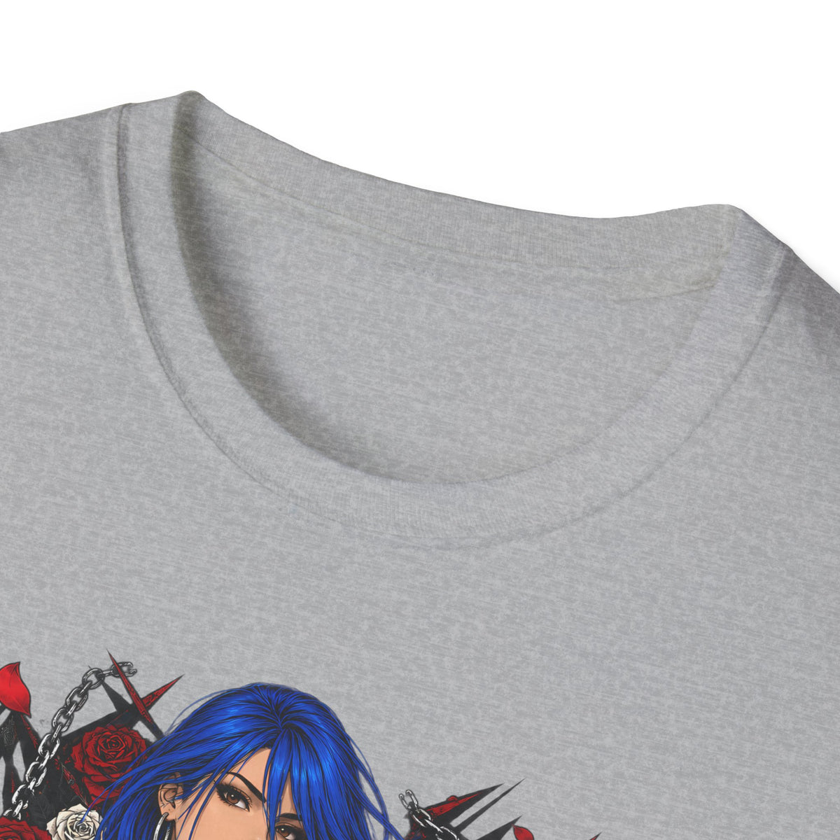 Blue Haired Rock Chick | Japanese Anime Style Pin-up Girl