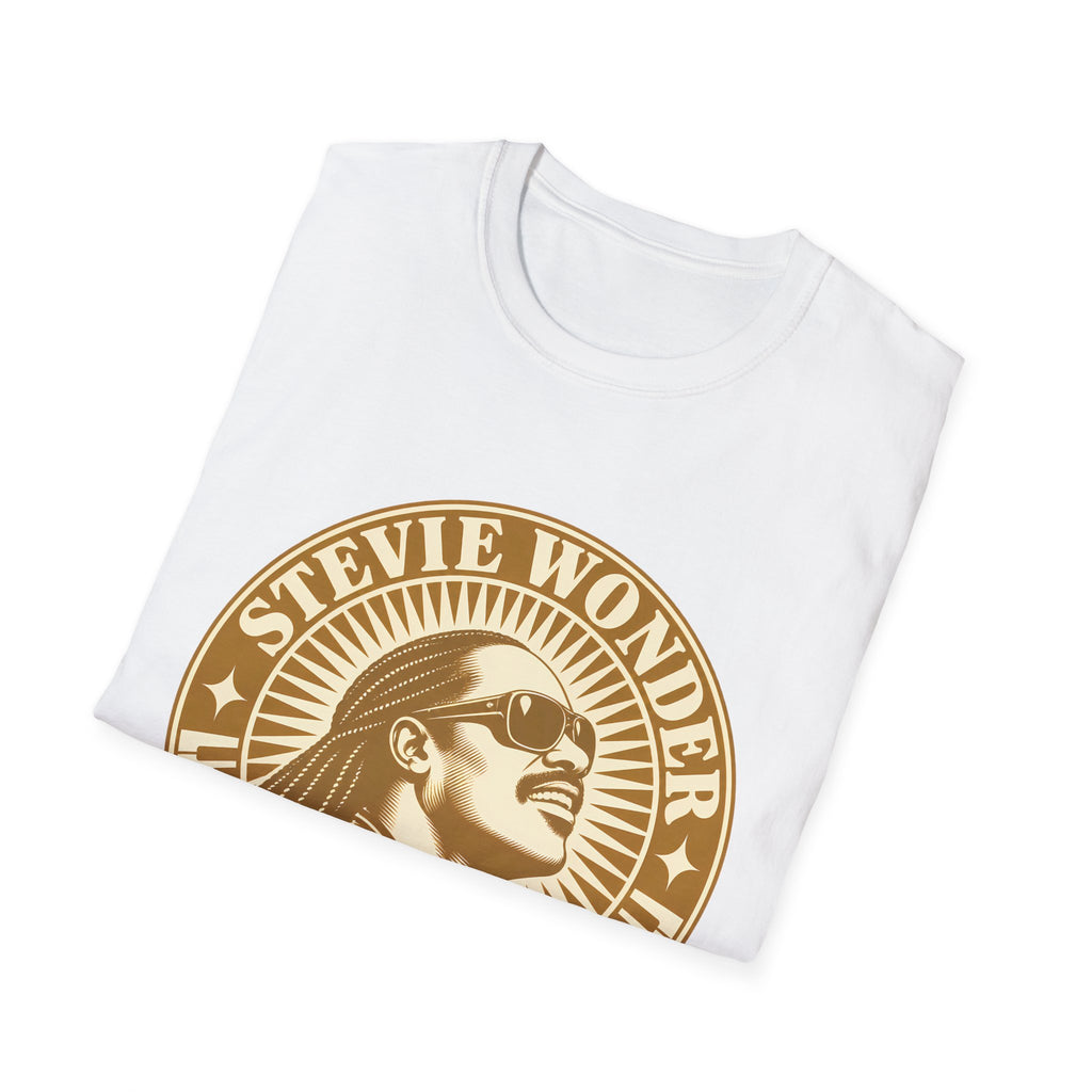 Stevie Wonder Graphic T-Shirt - Vintage Gold Portrait Tee