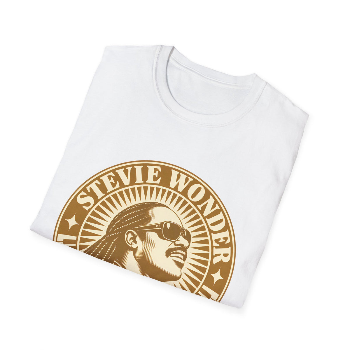 Stevie Wonder Graphic T-Shirt - Vintage Gold Portrait Tee