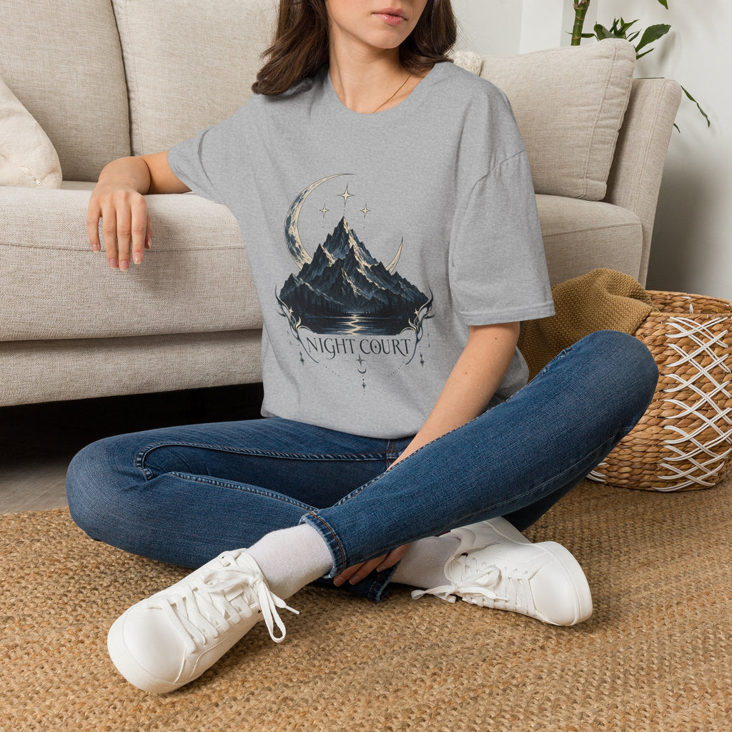 Night Court Mountain | ACOTAR Book Crescent Moon & Stars Graphic