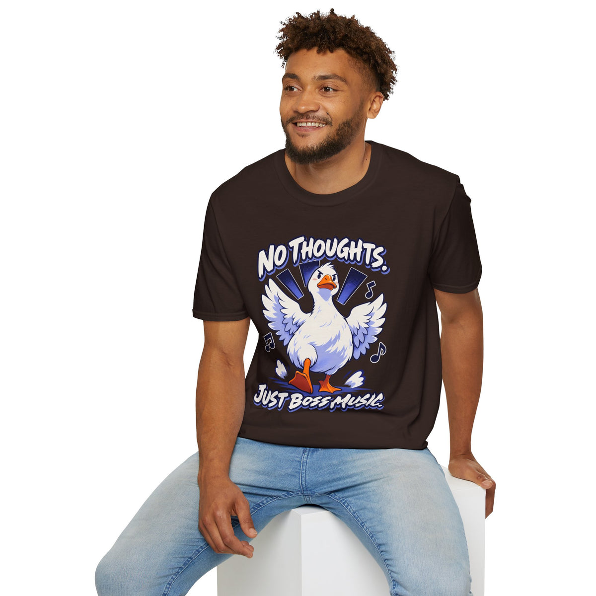 Cute Goose | No Thoughts, Just Boss Music T Shirt