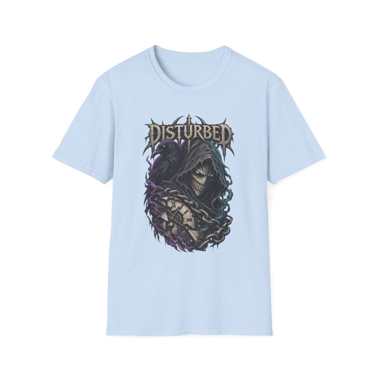 Disturbed | Grim Reaper and Chains Heavy Metal Band Graphic T-Shirt