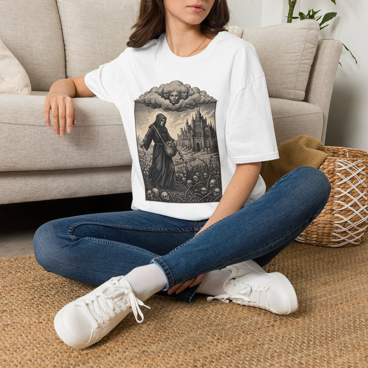 Watch over the Dead - T-Shirt, Gothic / Dark Fantasy Skull Design