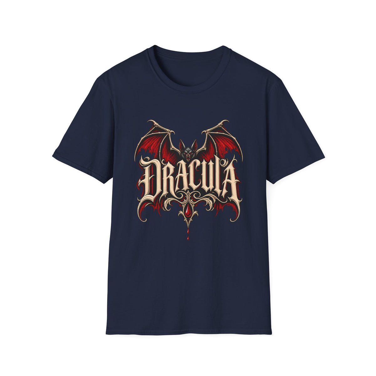 Dracula Bat Graphic T-Shirt | Gothic Vampire Logo Tee