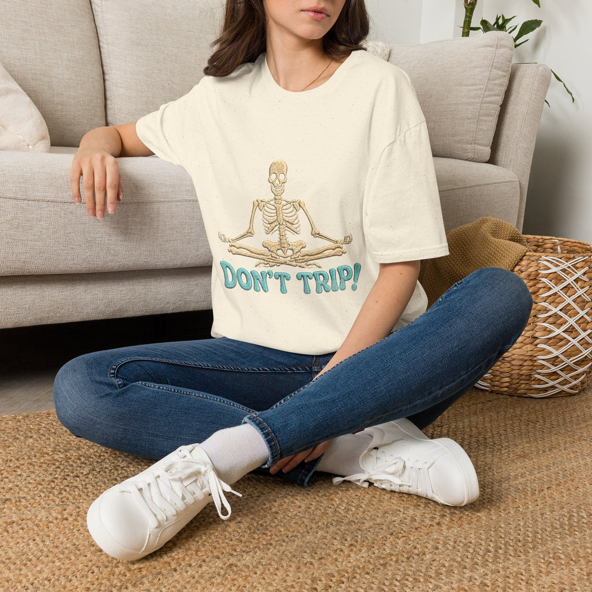 Skeleton Yoga T-Shirt - 'Don't Trip' Funny Skeleton GTA 6 Inspired