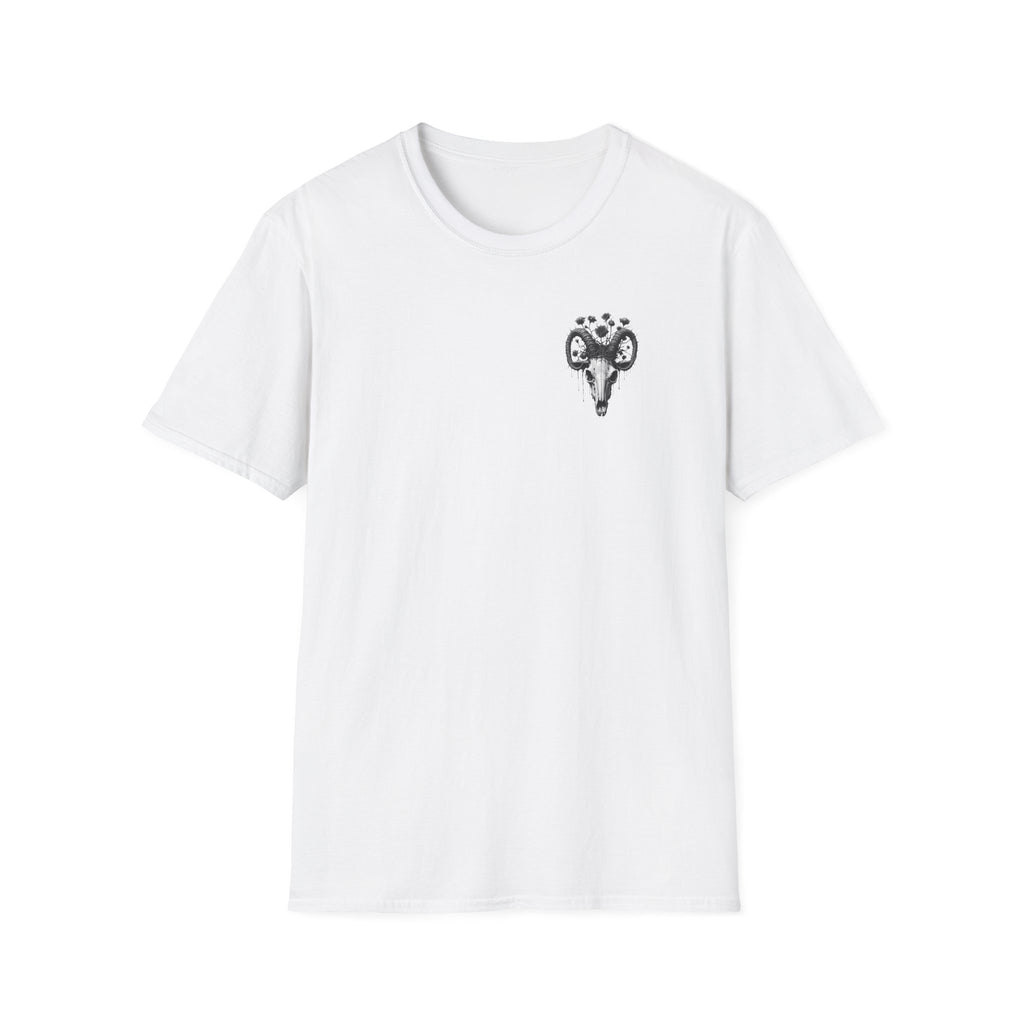 Ram Skull Floral T-Shirt — Gothic Boho Graphic Tee