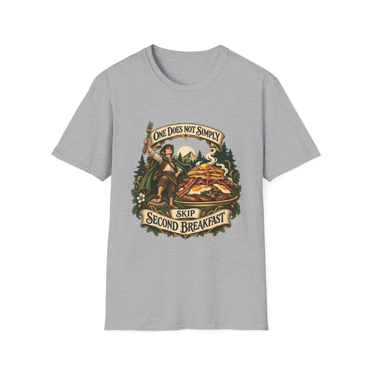 One Does Not Simply Skip Second Breakfast | Funny Hobbit Breakfast Graphic