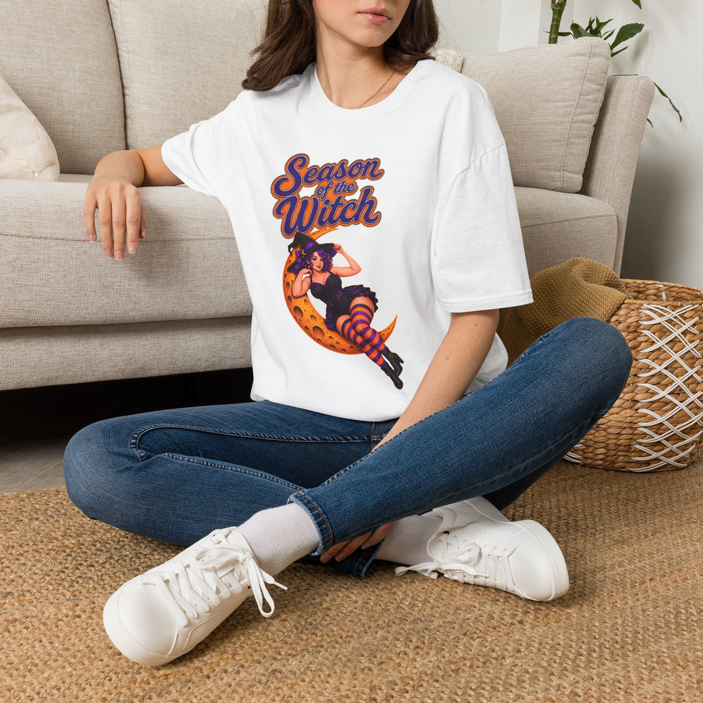Season of the Witch T-Shirt — Retro Halloween Witch Moon Design