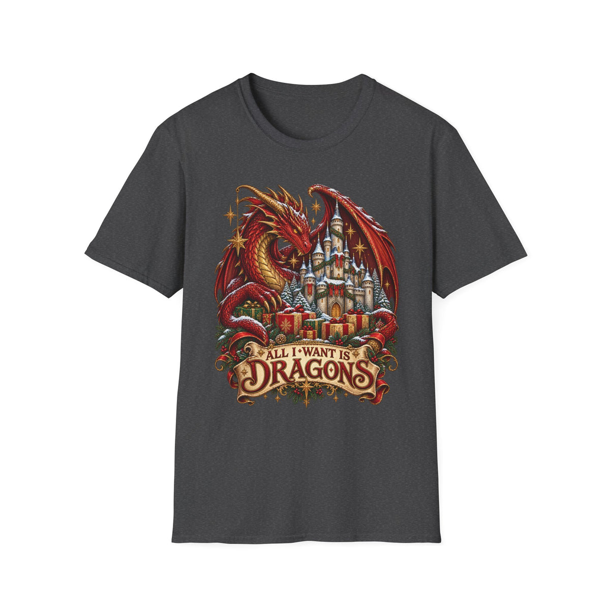 All I Want For Christmas | Dragon Castle T-Shirt