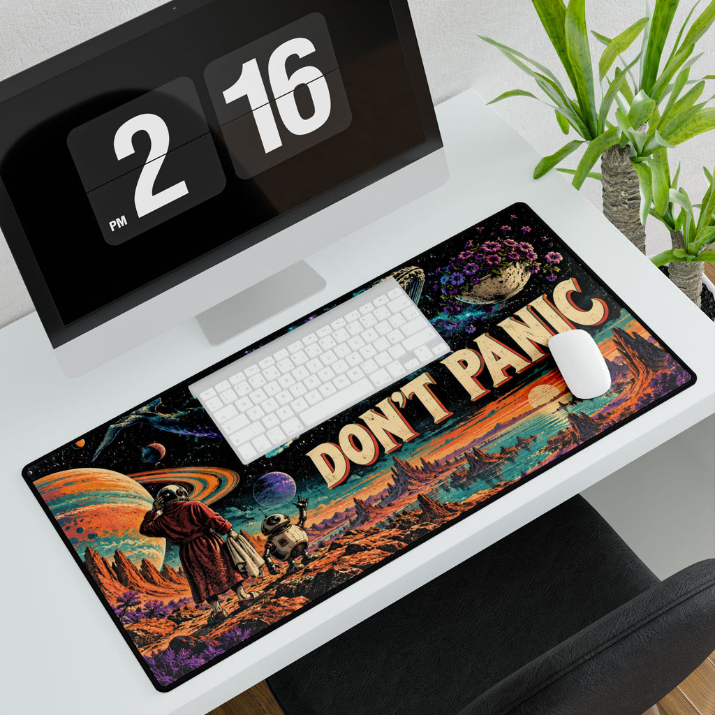 Don't Panic | Cosmic Whale Gaming Desk Pad