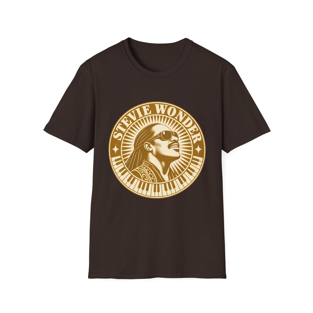 Stevie Wonder Graphic T-Shirt - Vintage Gold Portrait Tee