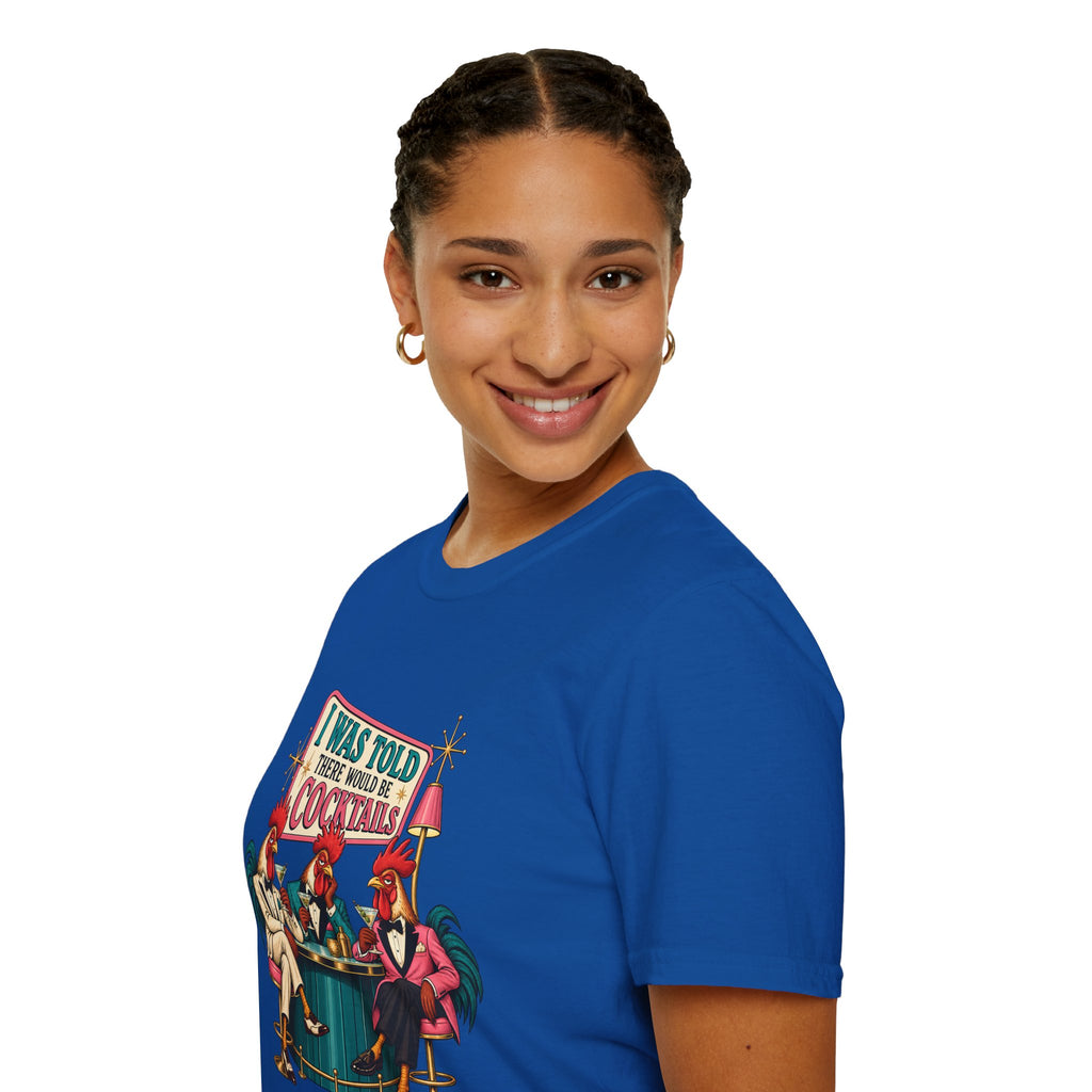 I Was Told There Would Be Cocktails T-Shirt | Retro Flamingo Bar Cocktail Tee