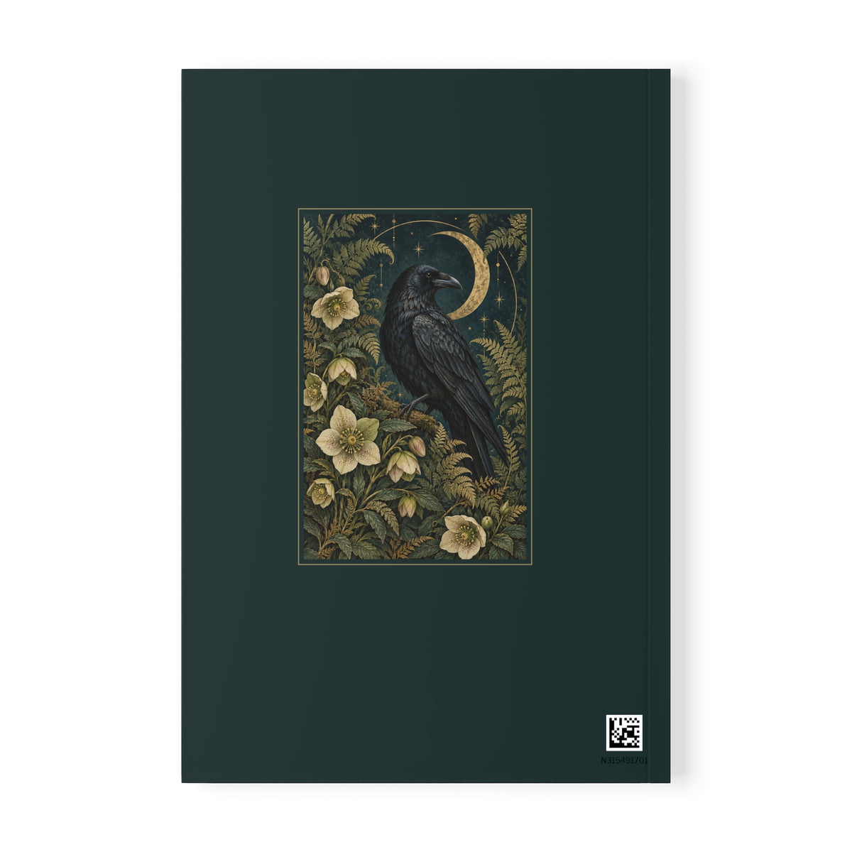 Raven Botanical A5 Lined Notebook Celestial Moon Journal 150 Pages