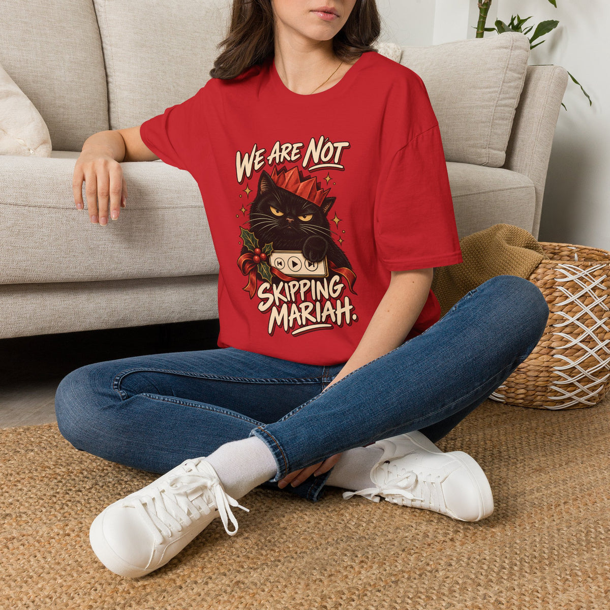 We Are Not Skipping Mariah | Mariah Carey Cat Fan Christmas Holiday Tee