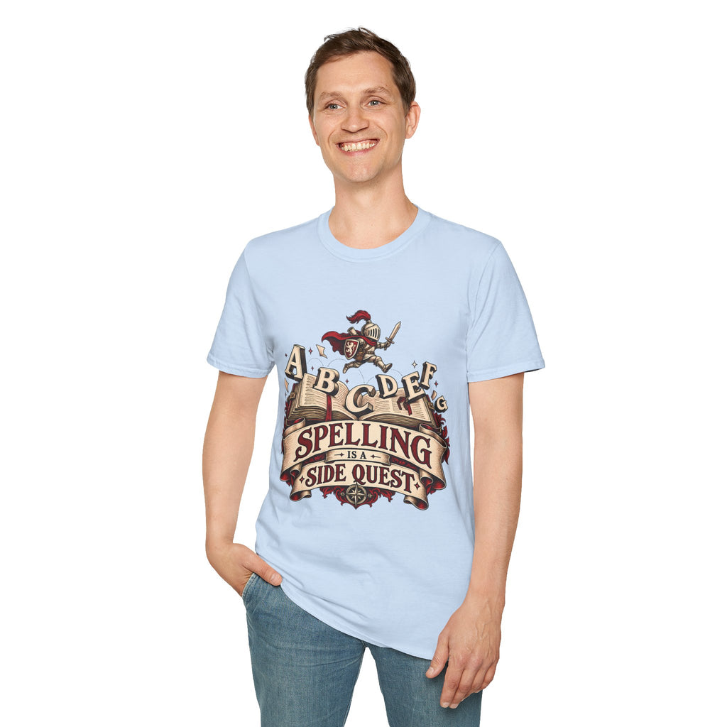 Spelling Is a Side Quest | Funny Spelling & Knight T Shirt