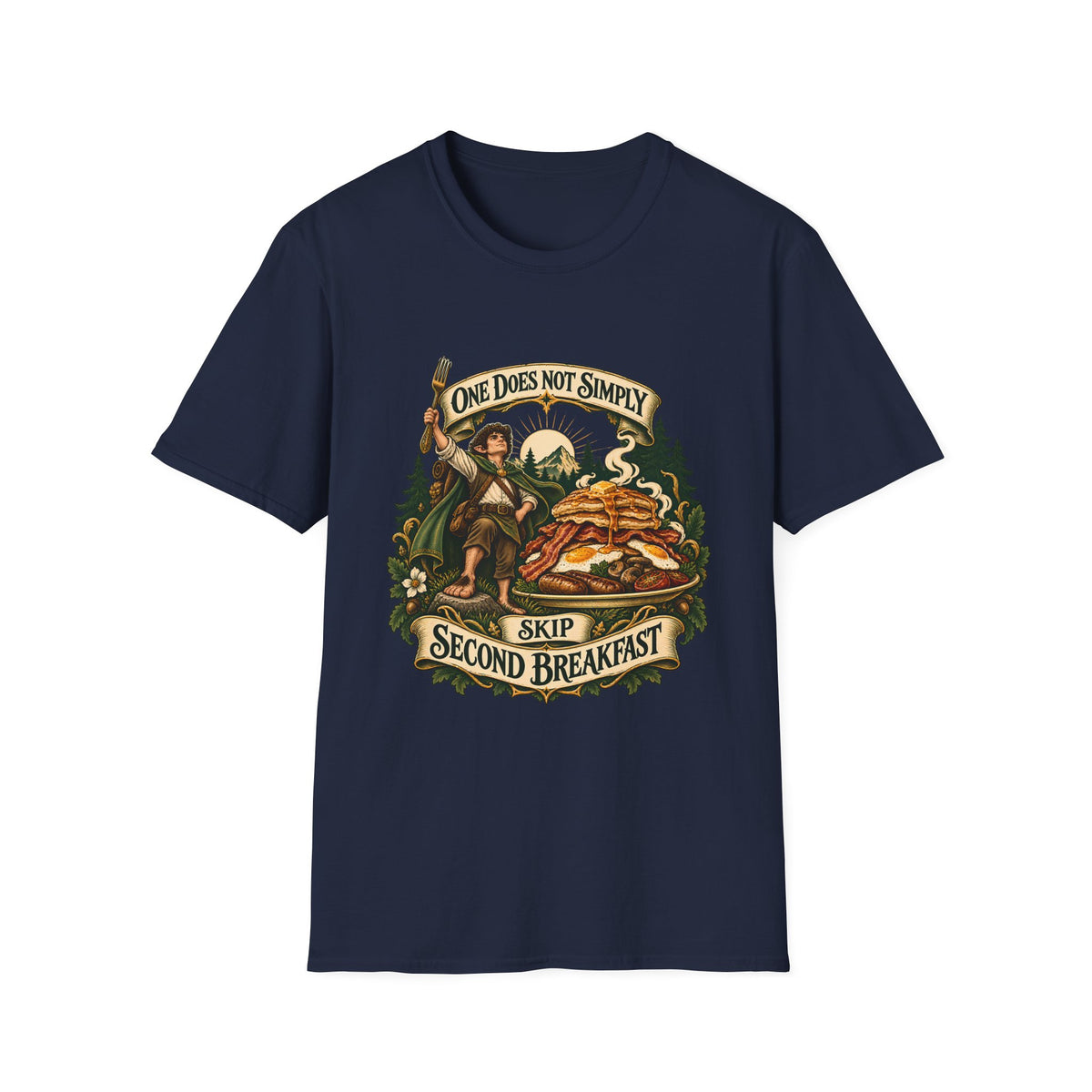 One Does Not Simply Skip Second Breakfast | Funny Hobbit Breakfast Graphic