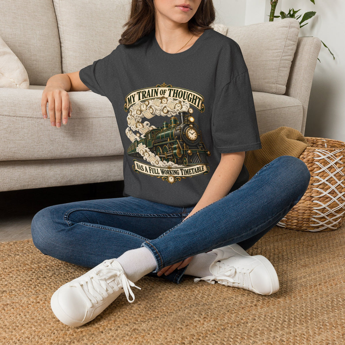 Train of Thought Vintage Steam Engine T-Shirt | My Train of Thought Has a Full Working Timetable