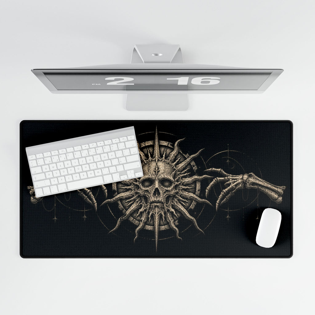 Mouse Mat | Skull Sunburst Gaming | Gothic Skull Art Desk Mat