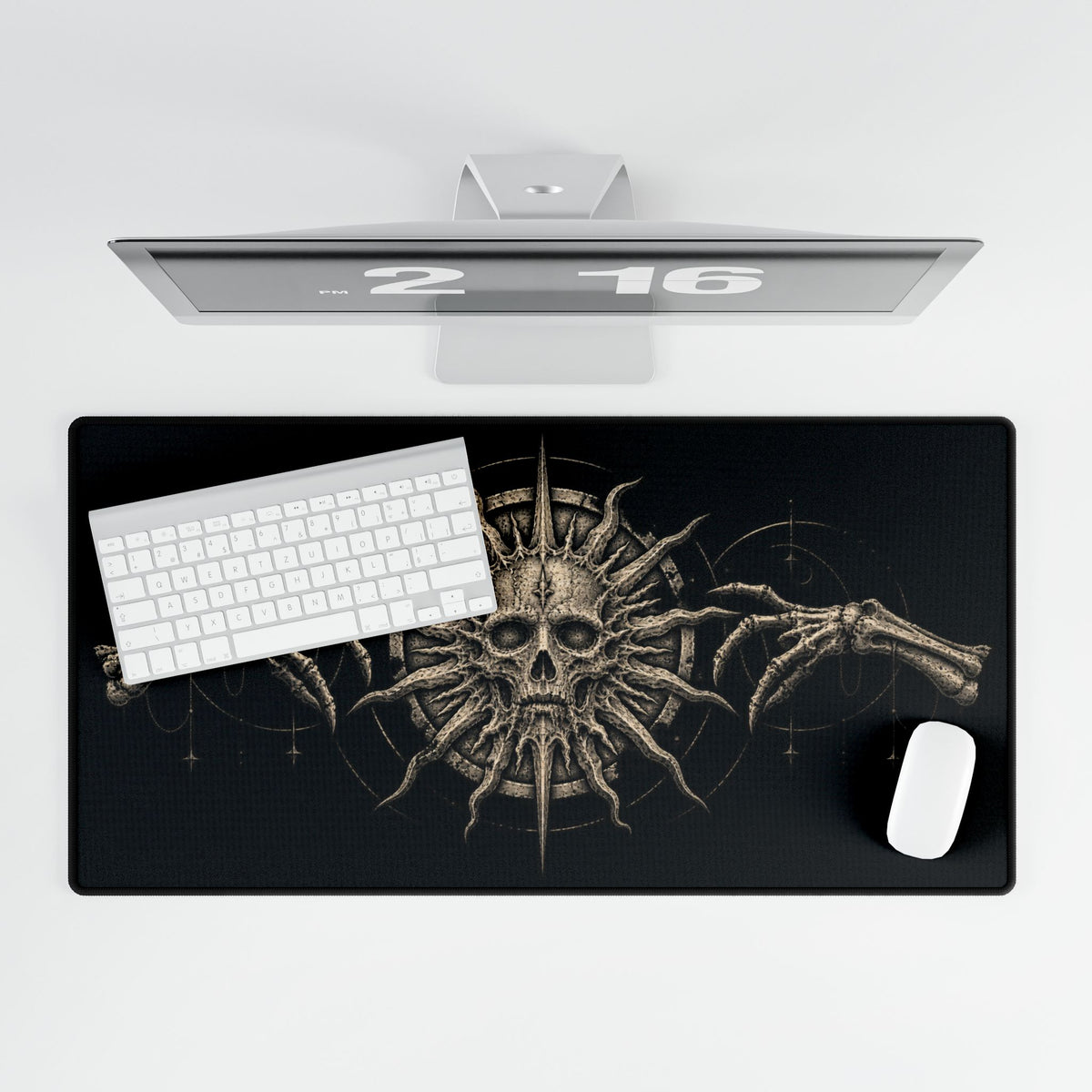 Mouse Mat | Skull Sunburst Gaming | Gothic Skull Art Desk Mat