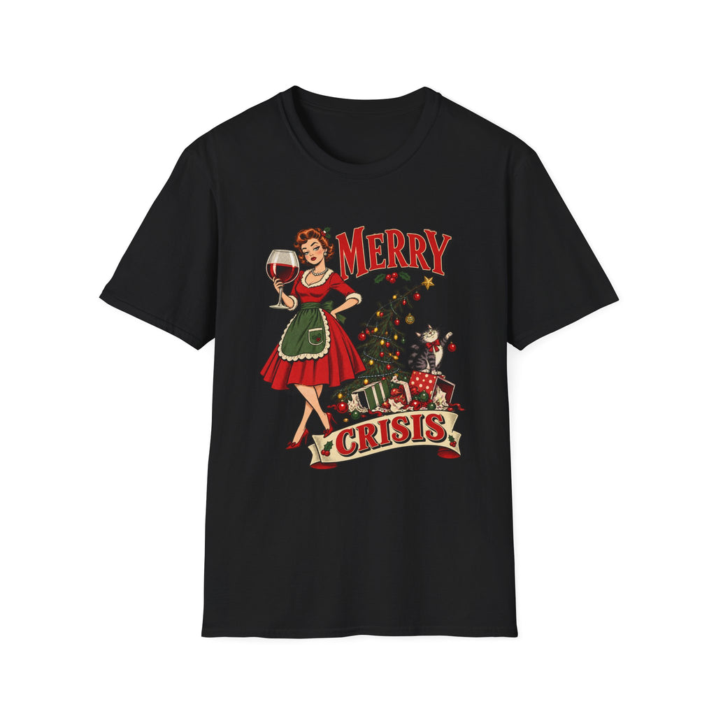 Christmas | Merry Crisis | Retro Pinup | Graphic Tee