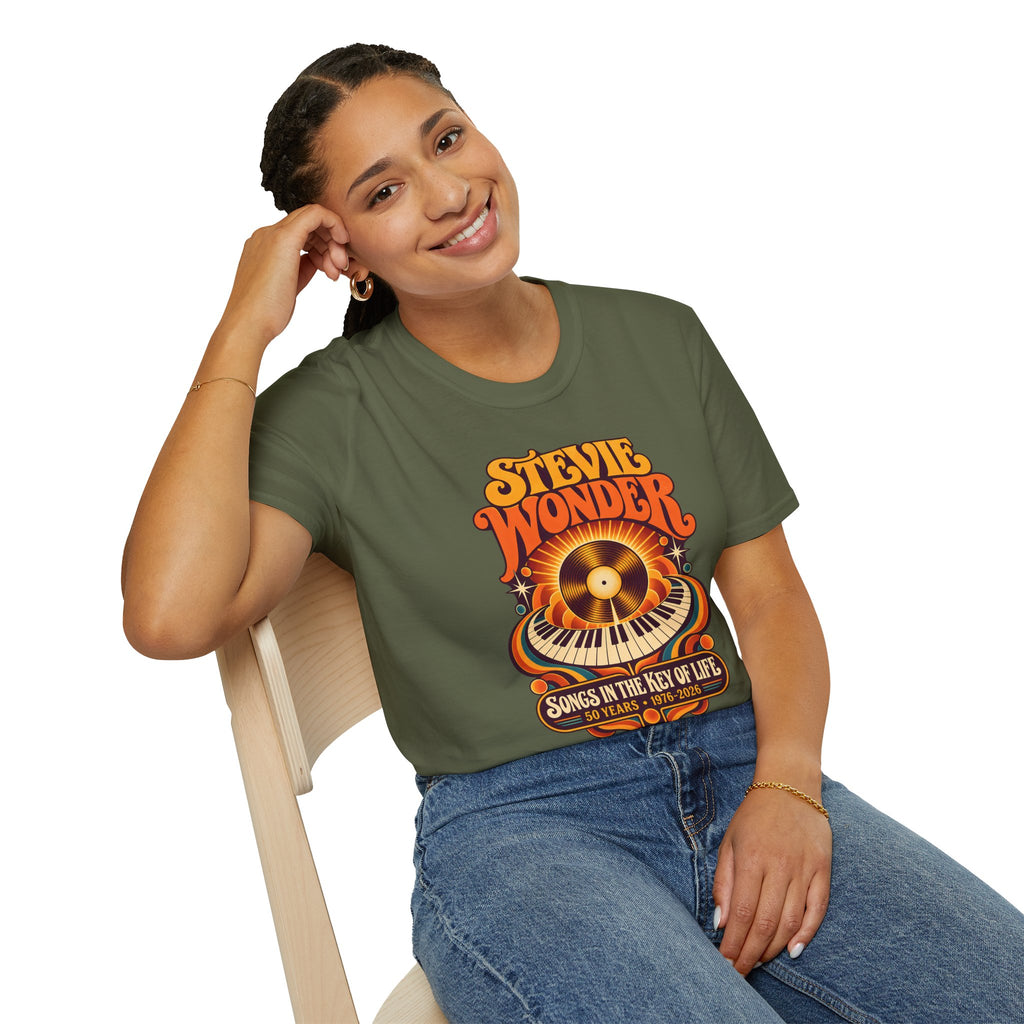 Stevie Wonder Retro Vinyl Tee - Songs In The Key Of Life Graphic T-Shirt