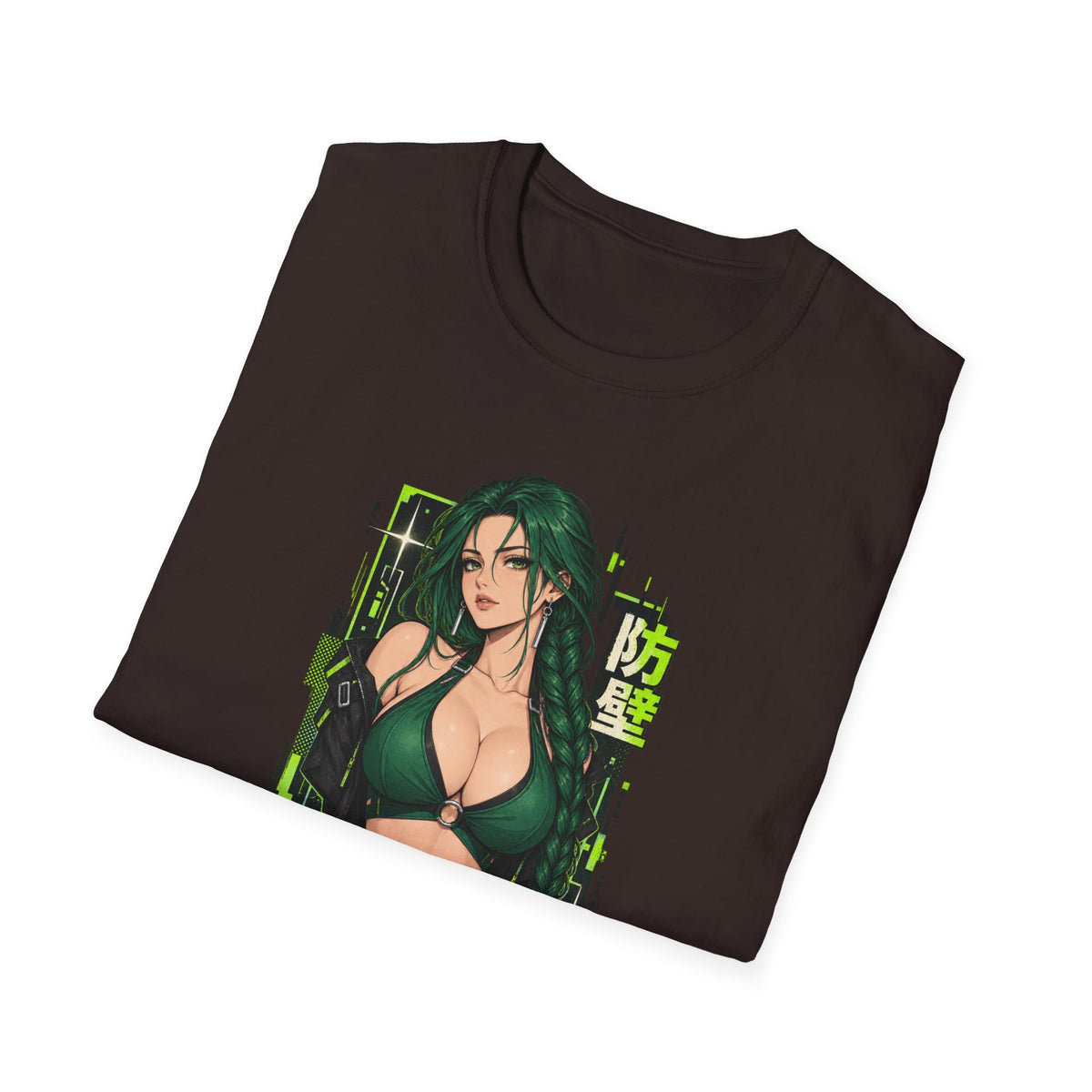 Jade | Anime Green-Haired Sexy Pin Up Girl Warrior Graphic Shirt