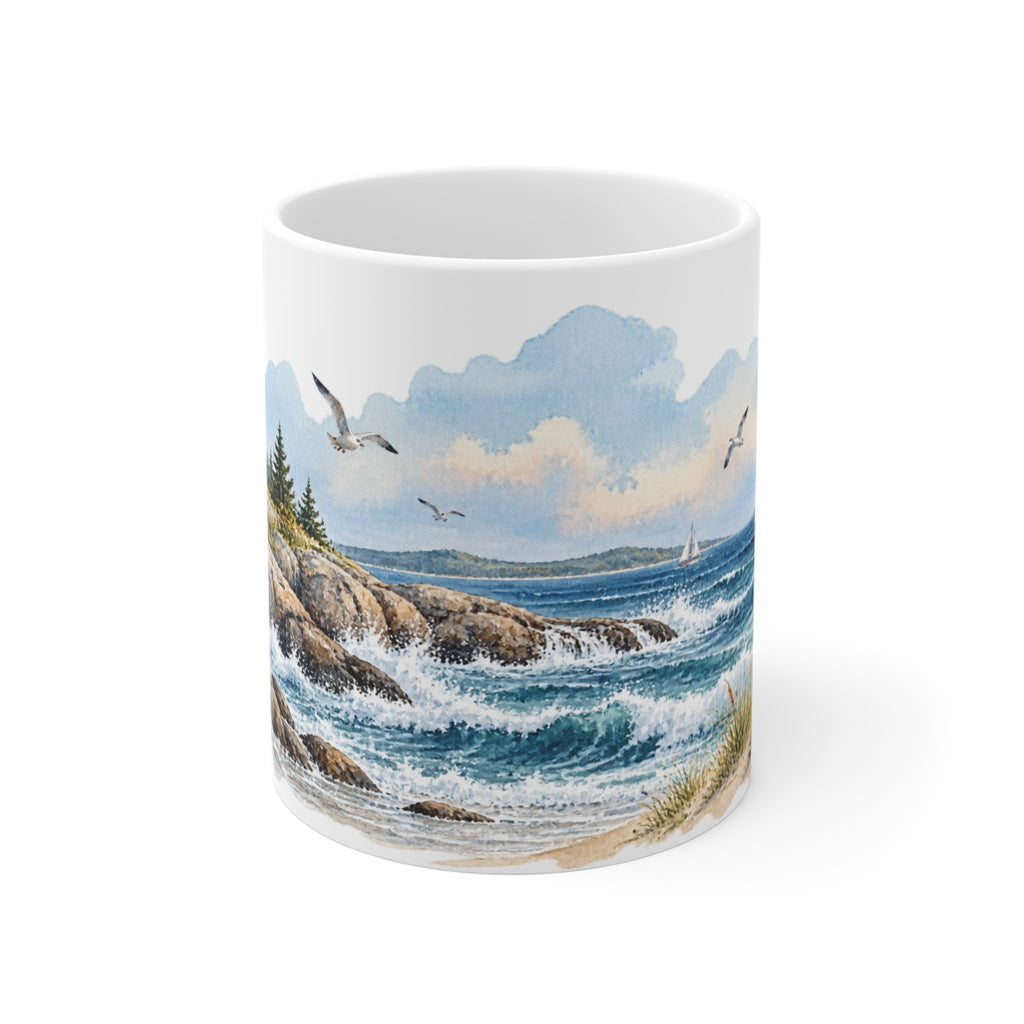 Lighthouse Watercolour Mug | Nautical Coastal Landscape