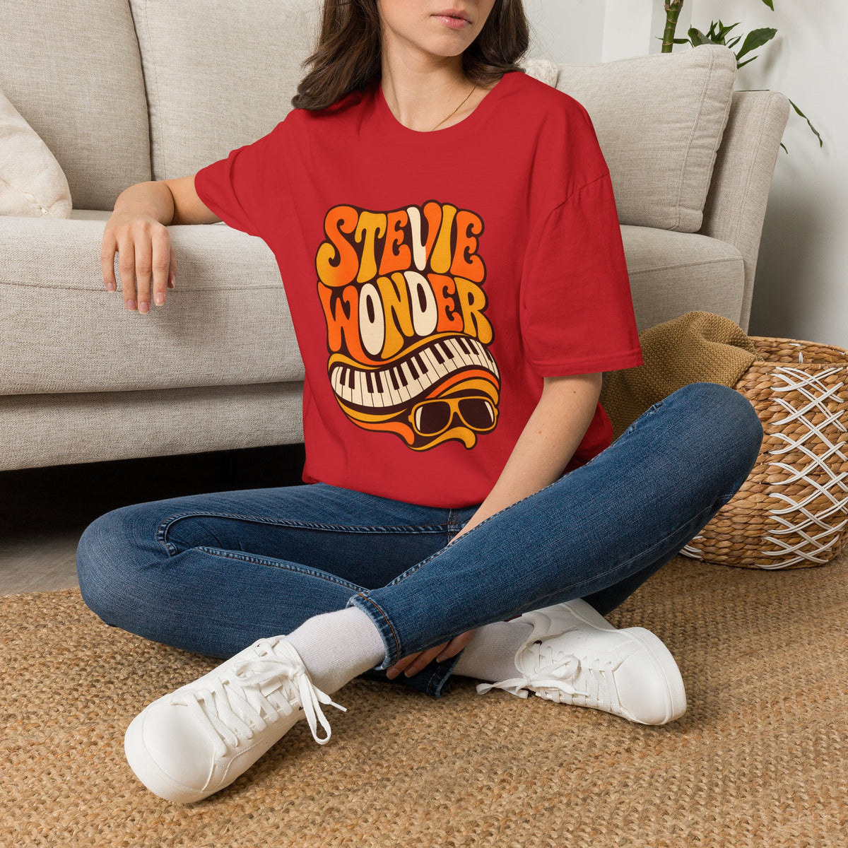 Stevie Wonder Piano Psychedelic Retro Band T-Shirt