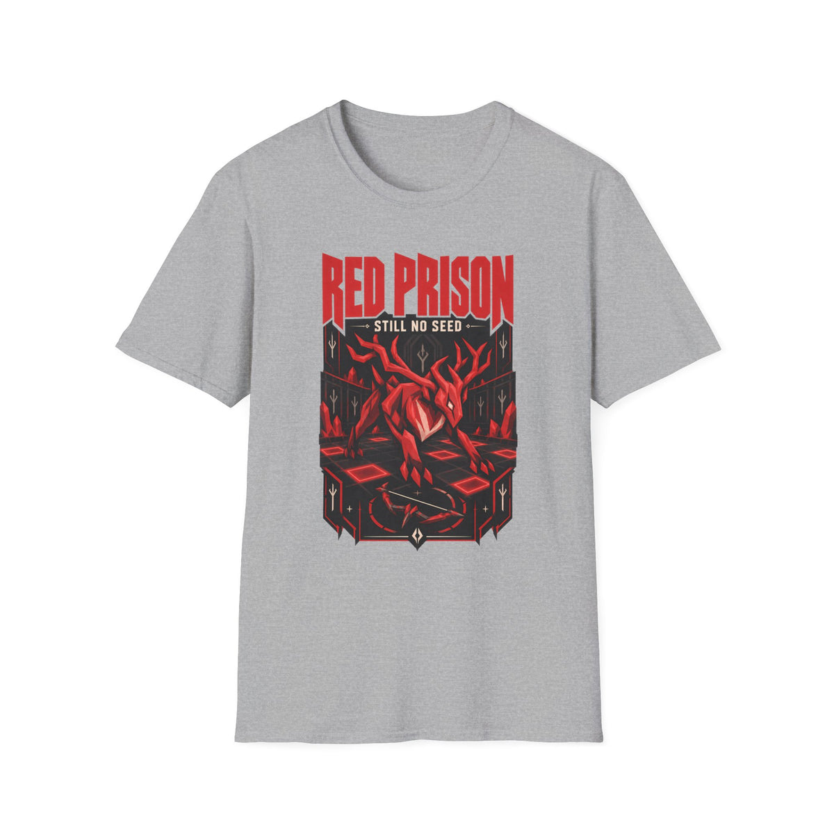Red Prison OSRS Runescape Inspired T-Shirt - 'Still No Seed' Graphic Tee