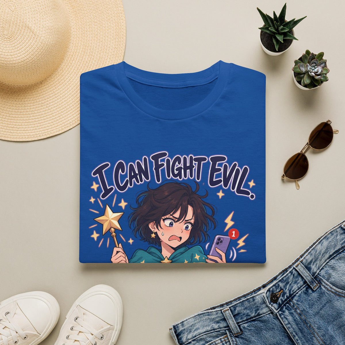 Working Witch | I Can Fight Evil, Please Just Email | Cute Anime T Shirt