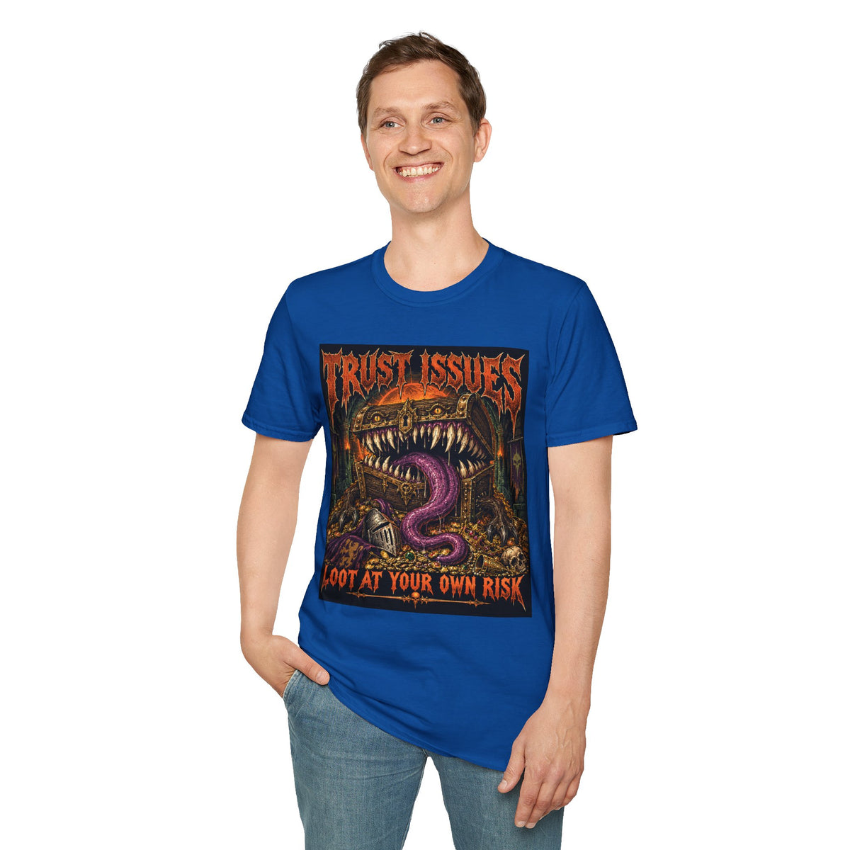Trust Issues T-Shirt — Gothic Monster Graphic Tee ("Trust Issues" text)