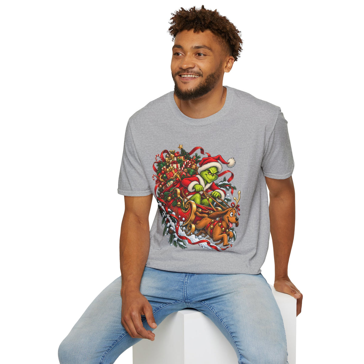 Grinch & Max Sleigh Ride | Funny Christmas T Shirt