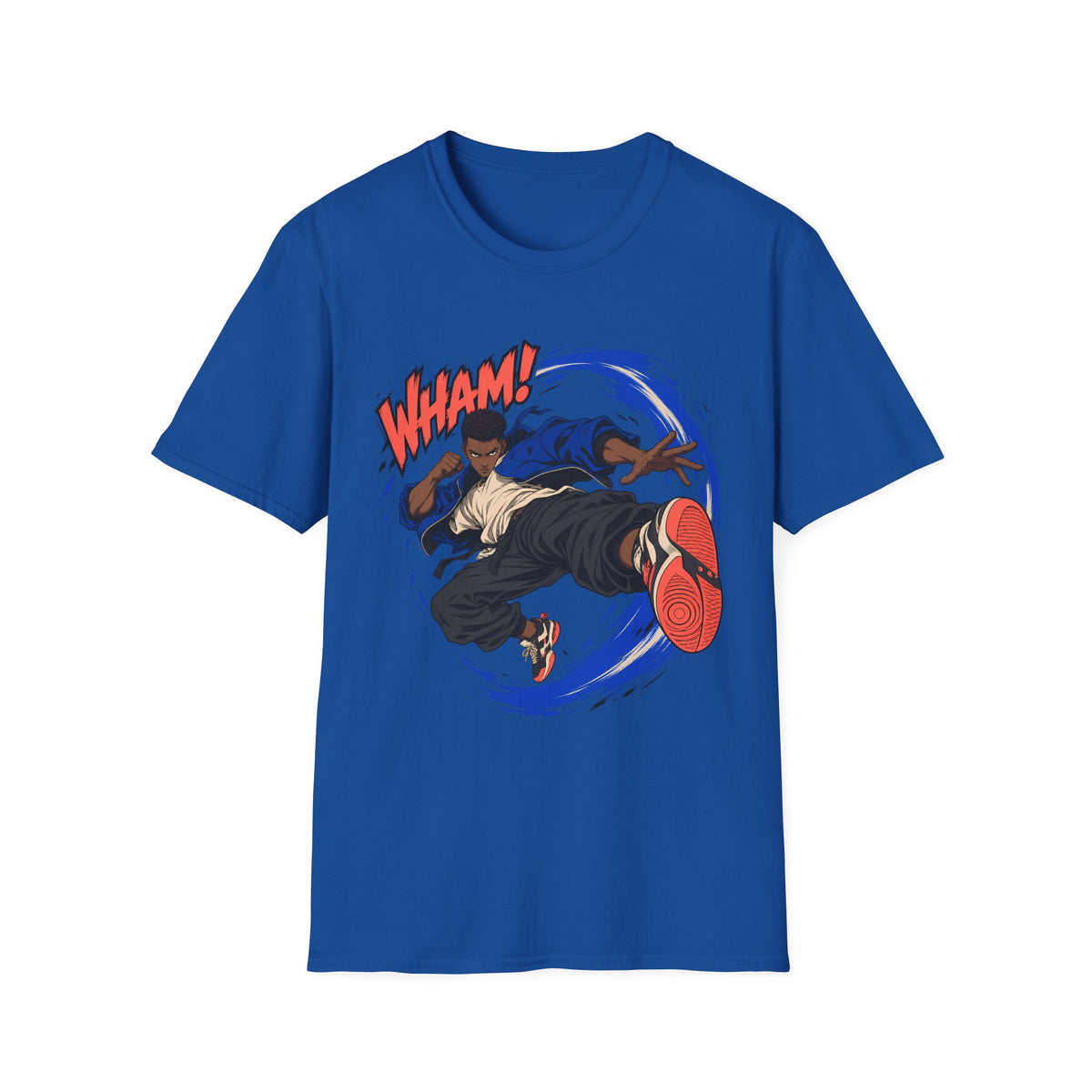 WHAM! | Anime Cartoon Ninja Kick Graphic T Shirt