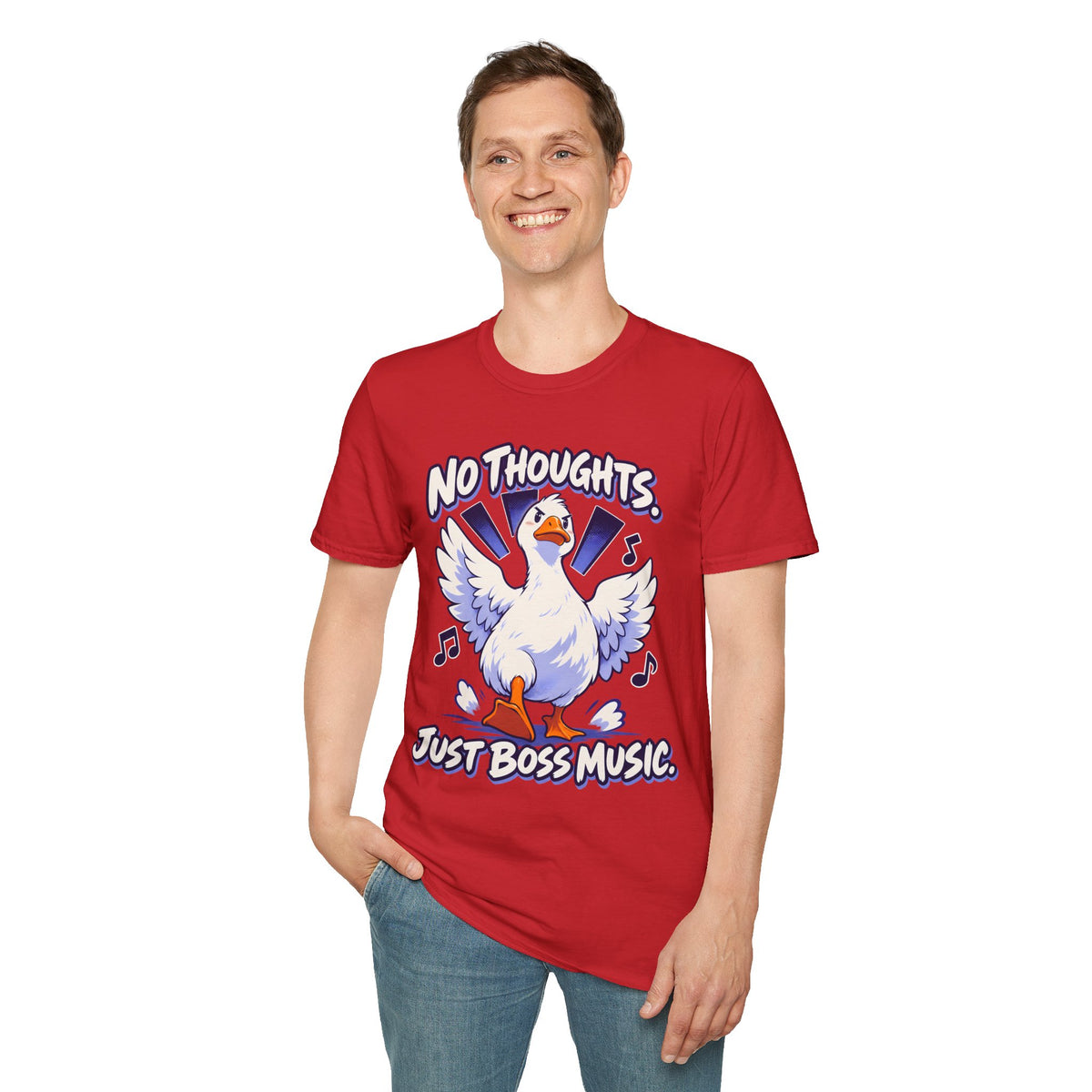 Cute Goose | No Thoughts, Just Boss Music T Shirt