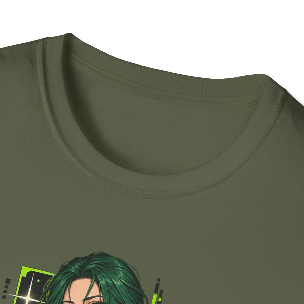 Jade | Anime Green-Haired Sexy Pin Up Girl Warrior Graphic Shirt