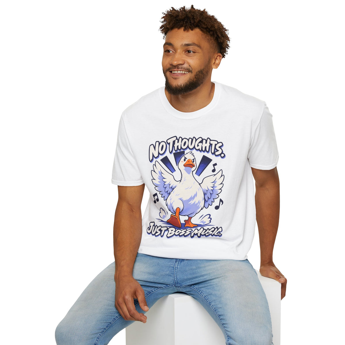 Cute Goose | No Thoughts, Just Boss Music T Shirt