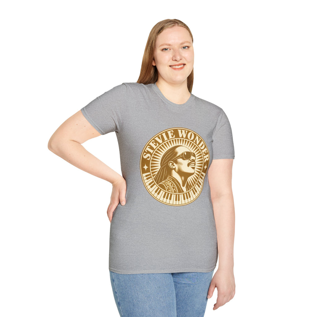 Stevie Wonder Graphic T-Shirt - Vintage Gold Portrait Tee