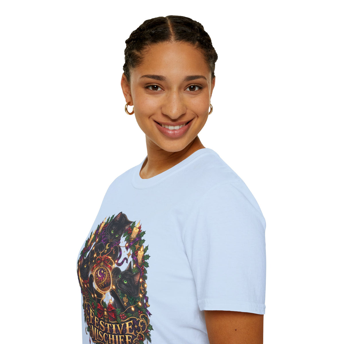 Festive Mischief | Cat Lover Christmas Holiday T-Shirt