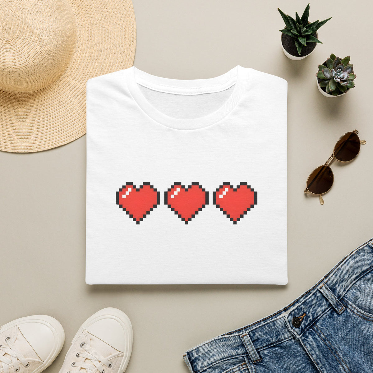 New Game - Pixel Heart "3 Lives" Retro Gamer T-Shirt