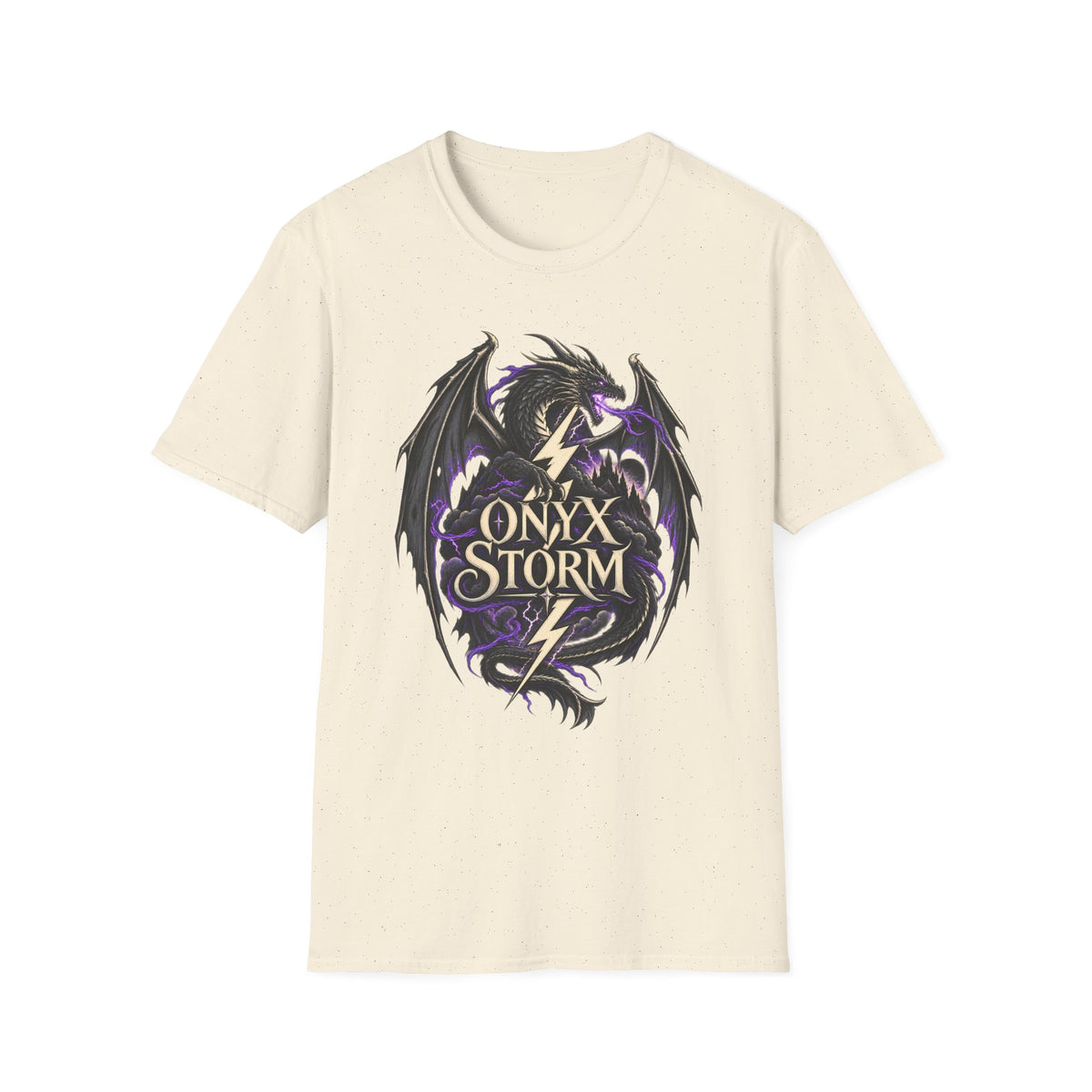 Onyx Storm Dragon T-Shirt | Book Inspired Gothic Lightning Fantasy Tee