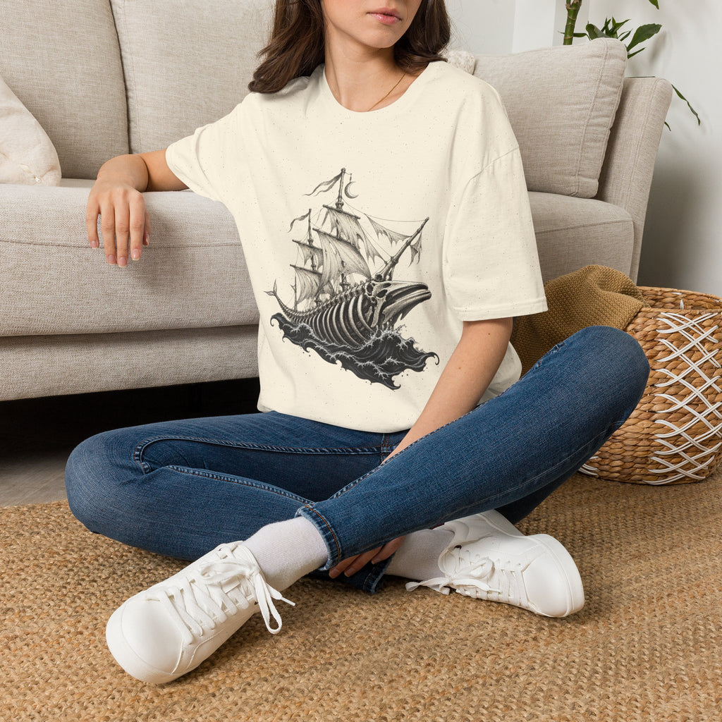 Skeleton Ghost Ship T-Shirt Design | Gothic Whale & Ocean Art