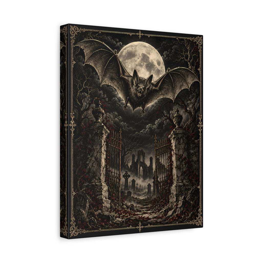 Canvas | Gothic Bat Moon | Occult Wall Art