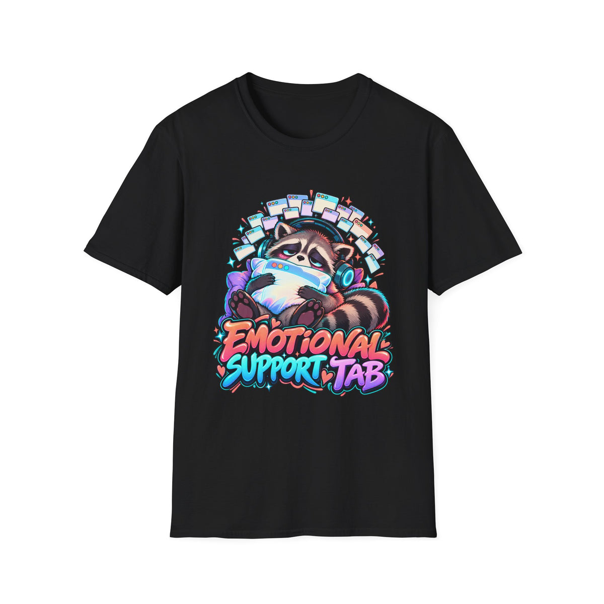 Emotional Support Sloth | Cute Raccoon Hug Graphic Tee