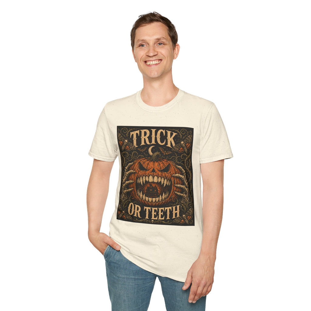 Halloween 'Trick or Teeth' T-Shirt — Vintage Scary Pumpkin Graphic