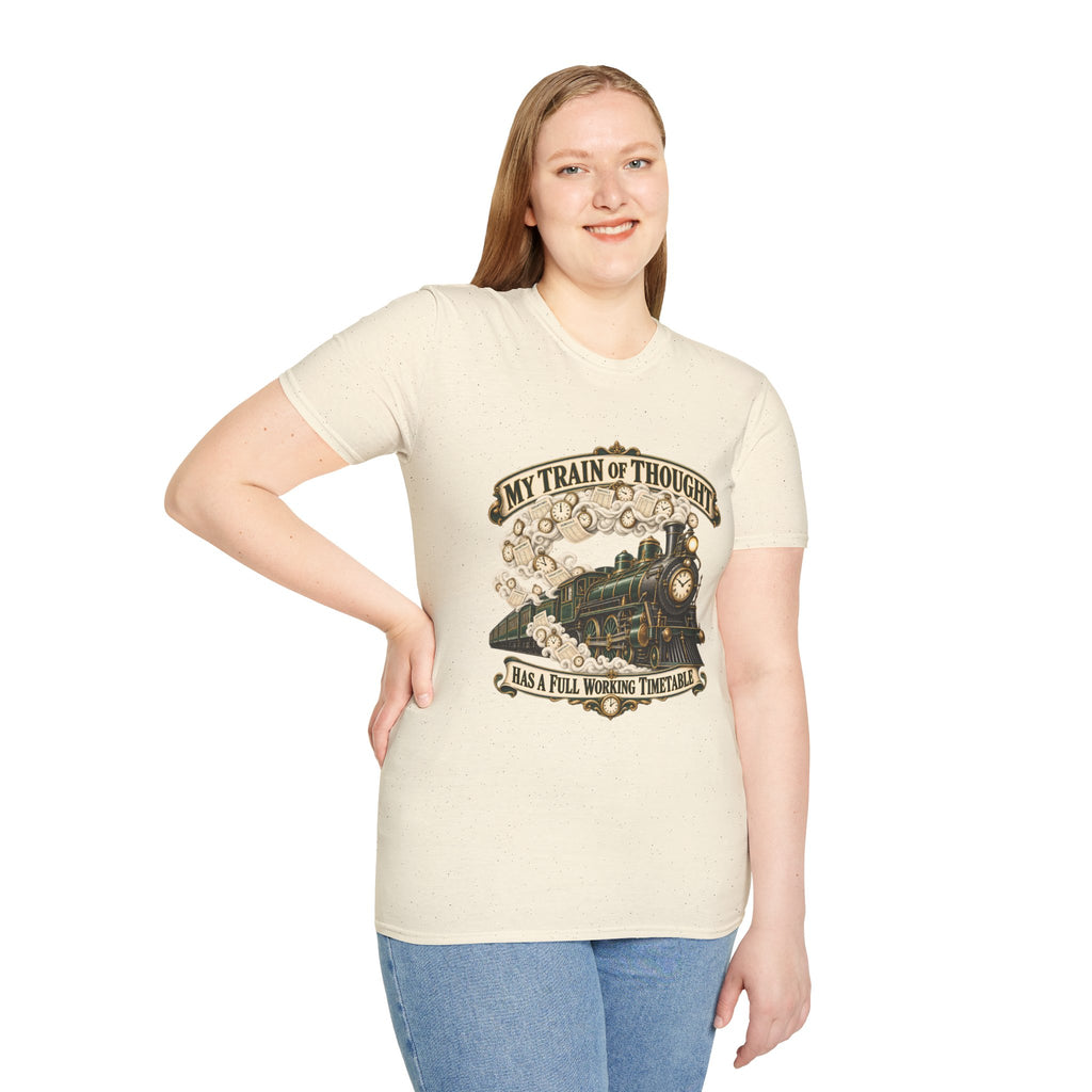 Train of Thought Vintage Steam Engine T-Shirt | My Train of Thought Has a Full Working Timetable