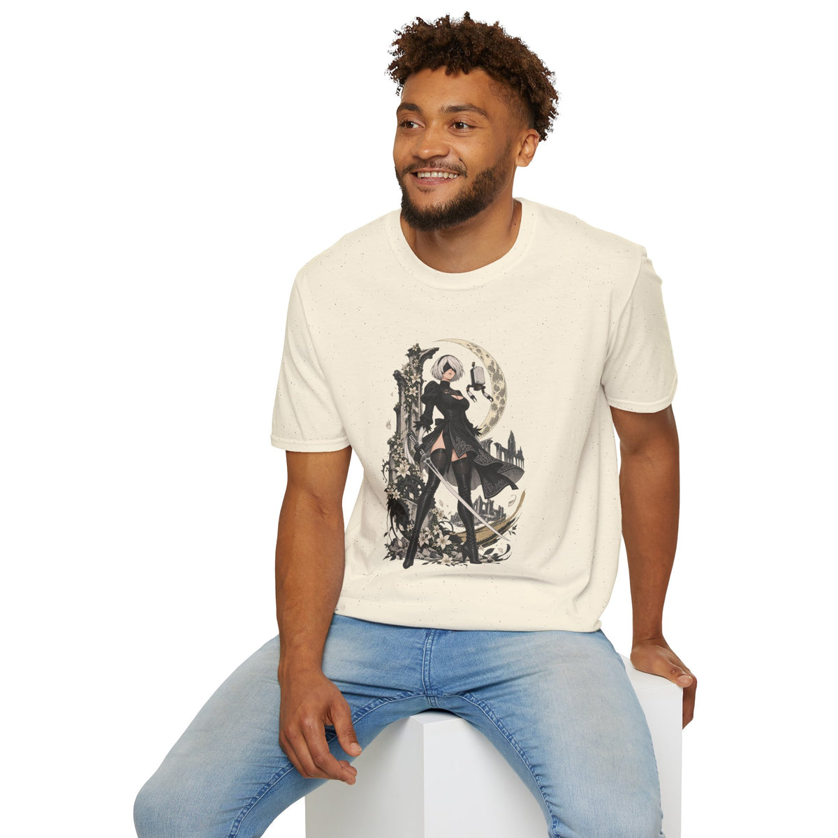 2B | Nie: Automata | Anime Gothic Warrior Moonlight Pin Up T-Shirt