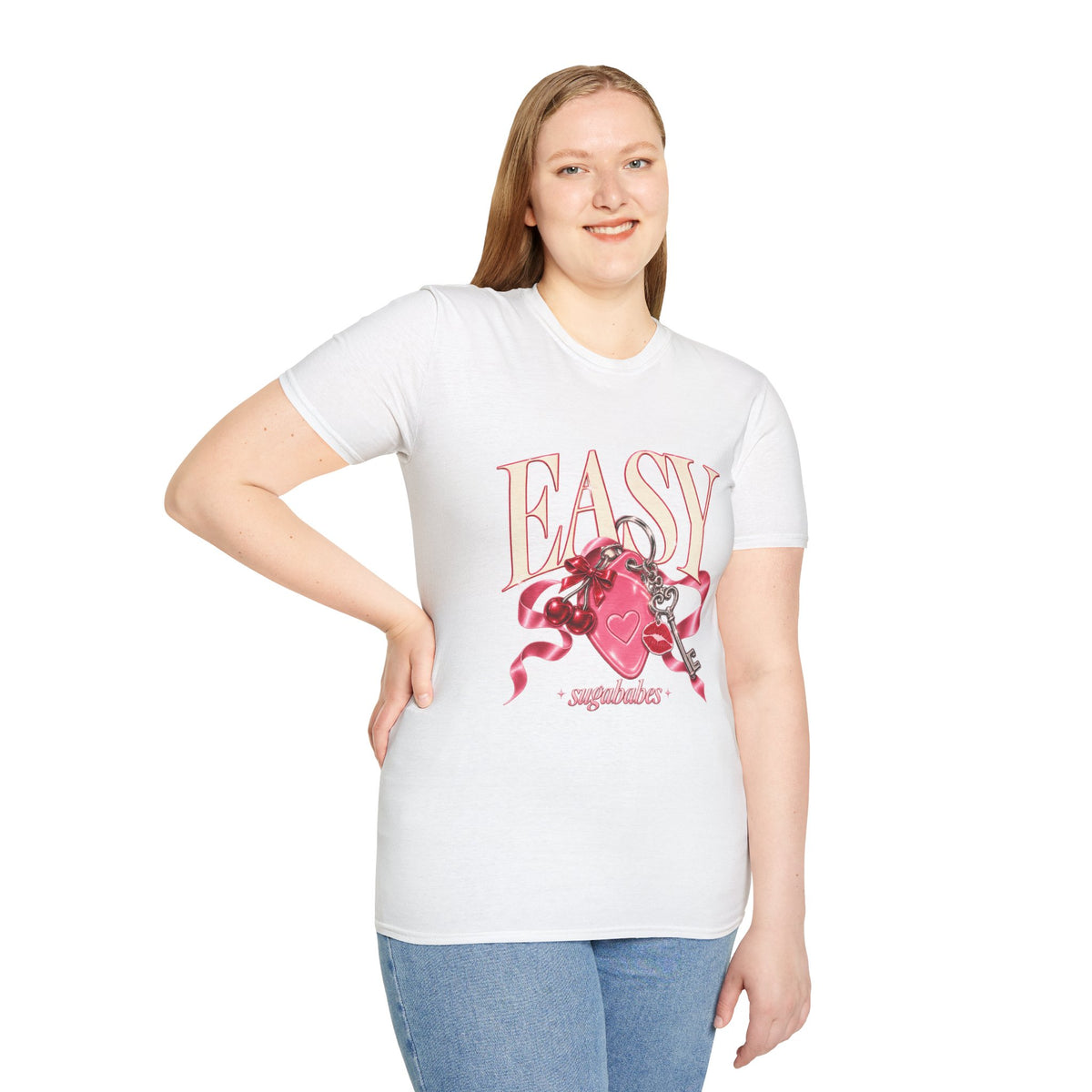 Sugababes | Easy Lockheart Pink Key & Heart Graphic T Shirt
