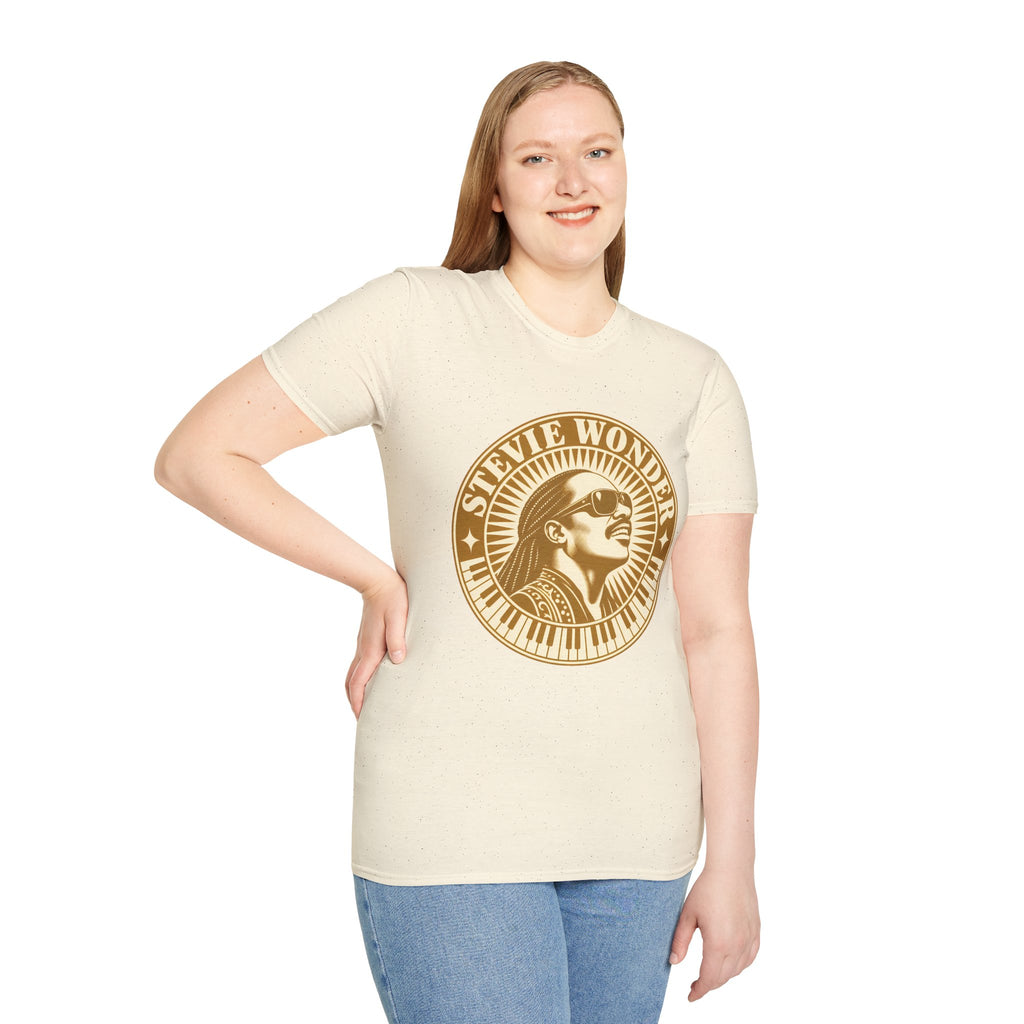 Stevie Wonder Graphic T-Shirt - Vintage Gold Portrait Tee