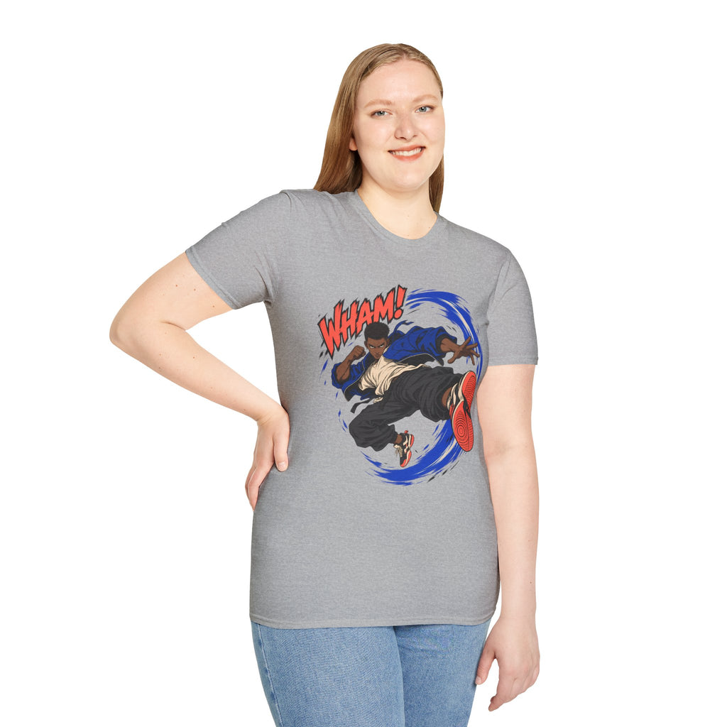 WHAM! | Anime Cartoon Ninja Kick Graphic T Shirt