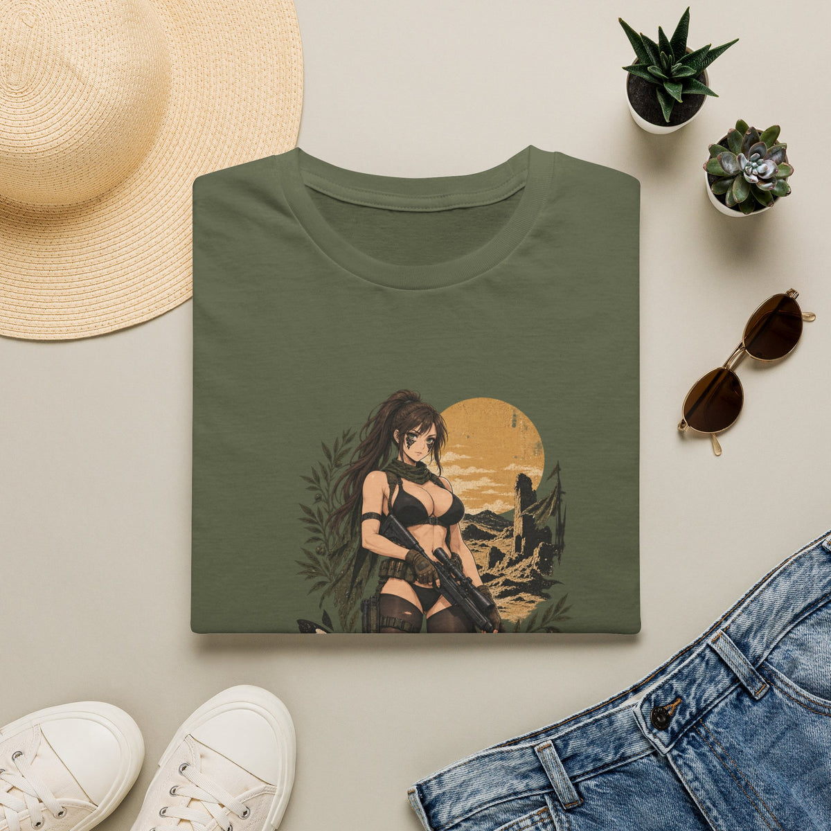 Quiet | Metal Gear | Sexy Sniper Pin up Fantasy Warrior Woman T-Shirt
